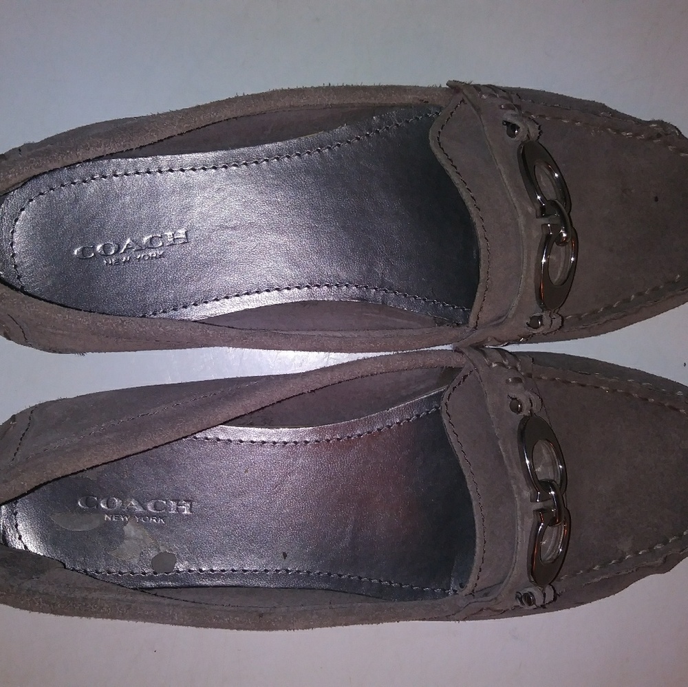 Coach Loafers Grey Suede Women’s